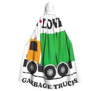 DUWAA Mantella con cappuccio con stampa I Love Garbage Trucks per adulti, unisex, per Halloween, cosplay