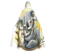 DUWAA Mantello Carino Koala Mom And Baby 150 "Carnevale Mantello, Unisex Adulto Con Cappuccio Mantello Per Halloween Strega Vampiro Mago Cosplay