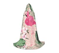 DUWAA Mantello con cappuccio con stampa fenicottero per Halloween, stile medievale, per feste di Natale, cosplay e costumi in maschera