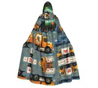 DUWAA Mantello con cappuccio con stampa I Love Garbage Trucks per uomo e donna, mantello con cappuccio, unisex, costume di Halloween da strega e vampiro