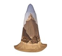 DUWAA Mantello con cappuccio con stampa piramidi d'Egitto, stile medievale, per feste di Natale, cosplay, costumi in maschera