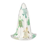 DUWAA Mantello con cappuccio con stampa tartaruga, stile medievale, per feste di Natale, cosplay, costumi in maschera