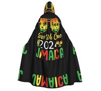 DUWAA Mantello con cappuccio con stampa "Welcome to Jamaica" per uomo e donna, mantello con cappuccio, unisex, costume da strega e vampiro per Halloween