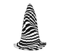 DUWAA Mantello con cappuccio rinascimentale con stampa a righe ondulate per Halloween medievale costume mantello per donne uomini rinascimentale