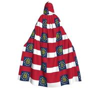 DUWAA Mantello con stampa bandiera della Georgia con cappuccio per uomo e donna, mantello con cappuccio unisex costume da strega di Halloween