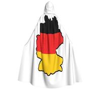 DUWAA Mantello con stampa della mappa della bandiera tedesca con cappuccio per uomo e donna, mantello con cappuccio, unisex, costume da strega e vampiro per Halloween