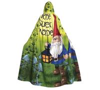 DUWAA Mantello con stampa di gnomi colorati con cappuccio, unisex, mantello medievale da mago, mantello rinascimentale, costume per Halloween e cosplay