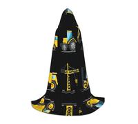 DUWAA Mantello medievale con stampa di camion di macchinari pesanti del fumetto mantello con cappuccio mantello rinascimentale costume di Halloween Cosplay Prop