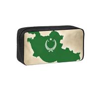 DUWAA Map01 - Astuccio con cerniera e stampa con bandiera della Repubblica dell'Uzbekistan, grande capacità, per scuola, ufficio, università, per adulti