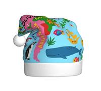 DUWAA Mappa del Sud America con icone stampa morbida peluche cappelli festa di Natale, cappello vacanza, Gorros De Navidad Adultos, per Capodanno festivo