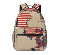DUWAA New Jersey Flag Map01 Borsa a tracolla con stampa con 1 grande, 1 frontale e 2 tasche laterali, zaino per libri impermeabile per adulti