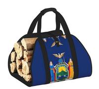 DUWAA New York State Flag Print Large Fire Wood Sling Carrier con maniglie per un facile trasporto e stufa a legna 48 × 101 cm