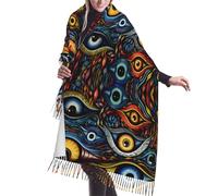 DUWAA Occhi 1 Stampa Morbido Cashmere-Like Wrap Chic Sciarpa Stola Per Le Donne Wayfarer Viaggio Pashmina Scialle Wraps
