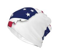 DUWAA Ohio State Flag Map Print Slouchy Beanie per uomo e donna, morbido berretto da corsa alla moda berretto chemio cappello teschio, Nero , Taglia unica