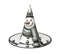 DUWAA Pupazzo di neve di Natale 1 stampa stampa Halloween appeso cappelli strega accessori costumi, decorazioni per casa, cortile, portica-3 pezzi