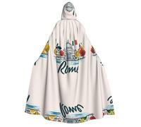 DUWAA Roma Cityscape con stampa italiana mantello con cappuccio per uomo e donna, mantello con cappuccio unisex Halloween strega vampiro costume