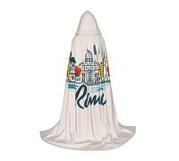 DUWAA Roma Paesaggio urbano con stampa italiana vestiti costume Halloween medievale mantello per donne uomini rinascimentale mantello con cappuccio