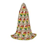DUWAA Sao Tomé e Principe Bandiera Map04 Stampa Mantello Medievale Mago Mantello Con Cappuccio Rinascimento Mantello Costume Halloween Cosplay Prop