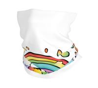 DUWAA Scaldacollo antivento con stampa arcobaleno nuvole gocce di pioggia, sciarpa più calda traspirante mezza faccia maschera da sci unisex per attività all'aperto