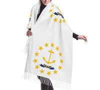 DUWAA Sciarpa chic avvolgente con stampa della bandiera dello stato del Rhode Island, morbida, effetto cashmere, da donna, stile Wayfarer, da viaggio, pashmina