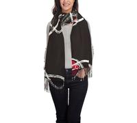 DUWAA Sciarpa con stampa di simboli musicali amore per le donne sciarpe morbide leggere autunno inverno moda scialle avvolgere con frangia