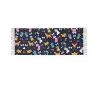 DUWAA Sciarpa da donna in cashmere con stampa di gatto dei cartoni animati per sciarpe da donna regalo invernale pashmina scialli e avvolge sciarpa invernale