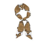 DUWAA Sciarpa in seta con stampa animata di cinghiale selvatico, da donna, leggera, lunga, versatile, foulard per capelli in raso