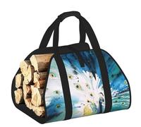 DUWAA Simpatica borsa portaoggetti con stampa di pavone, accessori per bruciatori di legna, borsa per attrezzi resistente per interni ed esterni