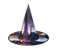 DUWAA Simpatico procione 1 stampa stampa Halloween appeso cappelli da strega accessori per costumi, decorazioni per casa, cortile, portica-3 pezzi