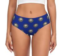 DUWAA Slip da donna con stampa bandiera dello stato del New Hampshire, biancheria intima morbida a copertura completa, mutandine elastiche per le donne, slip senza cuciture, Nero , XL