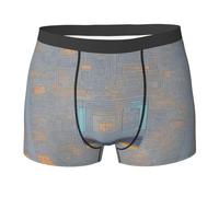 DUWAA Slip del pugile della biancheria intima degli uomini della stampa di codice di programmazione, biancheria intima traspirante che assorbe l'umidità per l'uso quotidiano degli uomini, Nero , XL