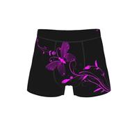 DUWAA Slip morbidi con stampa a farfalla viola e nera con sacchetto a forma di U 3D, biancheria intima da uomo in tessuto traspirante S-4XL, Nero , XXL