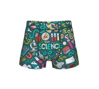 DUWAA Slip morbidi con stampa a tema scienza dei cartoni animati con custodia a forma di U 3D, biancheria intima da uomo in tessuto traspirante S-4XL, Nero , XXL