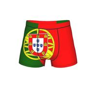 DUWAA Slip morbidi con stampa bandiera portoghese con tasca a forma di U 3D, biancheria intima da uomo in tessuto traspirante S-4XL, Nero , L