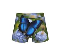 DUWAA Slip morbido blu con stampa a farfalla con sacchetto a forma di U 3D, biancheria intima da uomo in tessuto traspirante S-4XL, Nero , XL