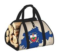 DUWAA Slovenia Flag Map02 - Grande supporto per legna da ardere, con manici per un facile trasporto e stufa a legna, 48 x 101 cm