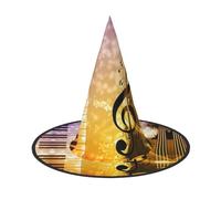 DUWAA Stampa di note musicali per pianoforte, violino, cappelli da strega, accessori per costumi, decorazioni per casa, cortile, portico, 3 pezzi