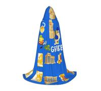 DUWAA Stampa simboli della cultura greca vestiti costume di Halloween costume medievale mantello per donne uomini rinascimentale mantello con cappuccio