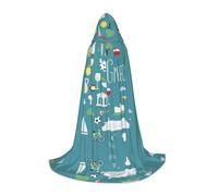 DUWAA Stampa simboli della cultura greca vestiti costume di Halloween costume medievale mantello per donne uomini rinascimentale mantello con cappuccio