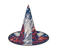 DUWAA Statua della Libertà con stampa americana cappello strega cappelli streghe cappelli Halloween donne adulti mago uomo costume cosplay party accessorio - 1 pezzo