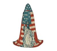 DUWAA Statua della Libertà Con Stampa Americana Halloween Costume Vestiti Halloween Medievale Costume Mantello Per Le Donne Degli Uomini Rinascimento Con Cappuccio Mantello