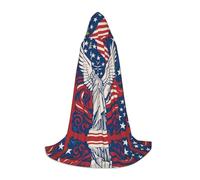 DUWAA Statua della Libertà Con Stampa Americana Halloween Costume Vestiti Halloween Medievale Costume Mantello Per Le Donne Degli Uomini Rinascimento Con Cappuccio Mantello