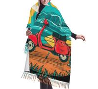 DUWAA Sunset Beach Palm Tree Print Soft Cashmere-Like Wrap Chic Sciarpa Stola Per Le Donne Wayfarer Viaggio Pashmina Scialle Wraps