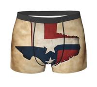 DUWAA Texas State Flag Map con due stelle bianche stampa biancheria intima da uomo boxer slip intimo traspirante traspirante per uomo uso quotidiano, Nero , XL