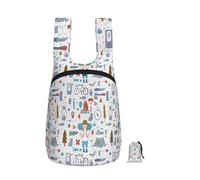 DUWAA The Nature Wildlands Activities Pattern Print Packable Zaino 16l Palestra Zaino Portatile Storage Carry On Zaino Borsa da Viaggio Per Uomo Donna