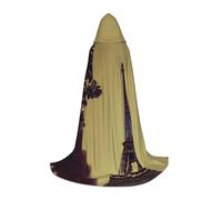 DUWAA Torre Eiffel Parigi Stampa Mantello Medievale Mago Veste Mantello Con Cappuccio Rinascimento Mantello Costume Halloween Cosplay Prop