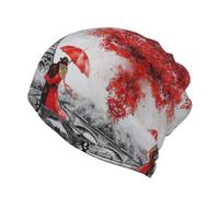 DUWAA Torre Eiffel Parigi Stampa Pittura Slouchy Beanie per uomo e donna, morbido berretto da corsa alla moda berretto chemio berretto teschio, Nero , S