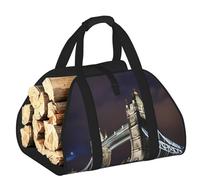 DUWAA Tower Bridge in London - Borsa portaoggetti con stampa per bruciatori di legna e accessori, resistente, per interni ed esterni