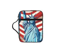 DUWAA Trousse multifunzione con stampa statua della libertà, con manico, impermeabile, con scomparti