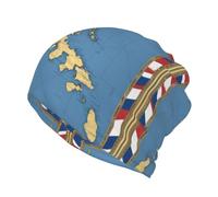 DUWAA Turks and Caicos Islands 04 - Berretto morbido da uomo e donna, morbido, alla moda, per corsa, chemio, teschio, Nero , Taglia unica